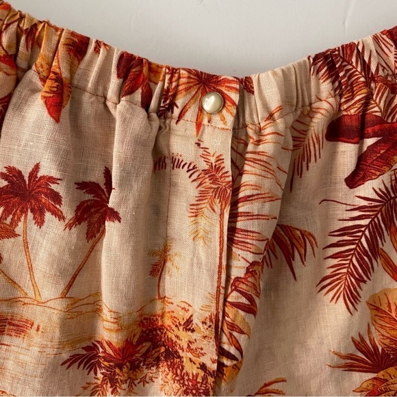 Alanui linen ho'okipa toile de jouy shorts Hawaii hawaiian theme xs - Picture 3 of 11